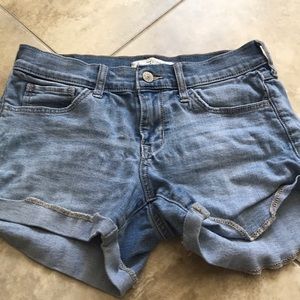 These are some light blue waisted shorts